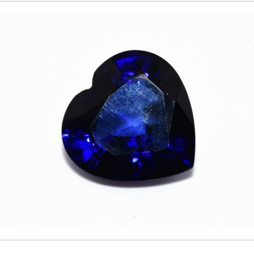 Heart Cut Blue LAB Created Sapphire